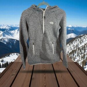 The North Face Girls Full Zip Hooded Jacket Grey Sz Small 6-7